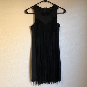 Black body con fringe dress